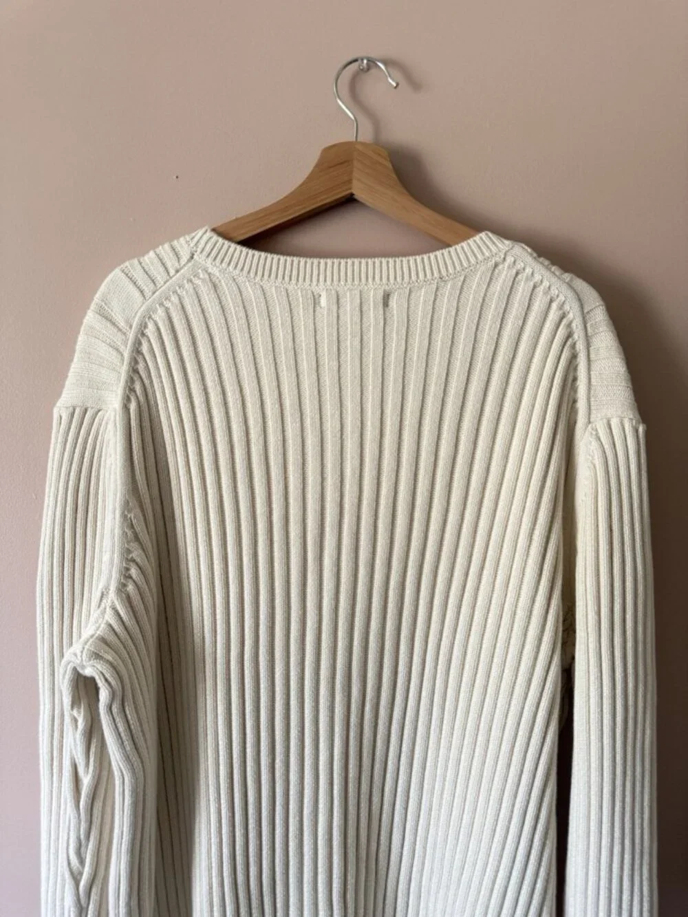 Banana Republic Cotton Fisherman Chunky Knit Crewneck Pullover Sweater XXL NWT